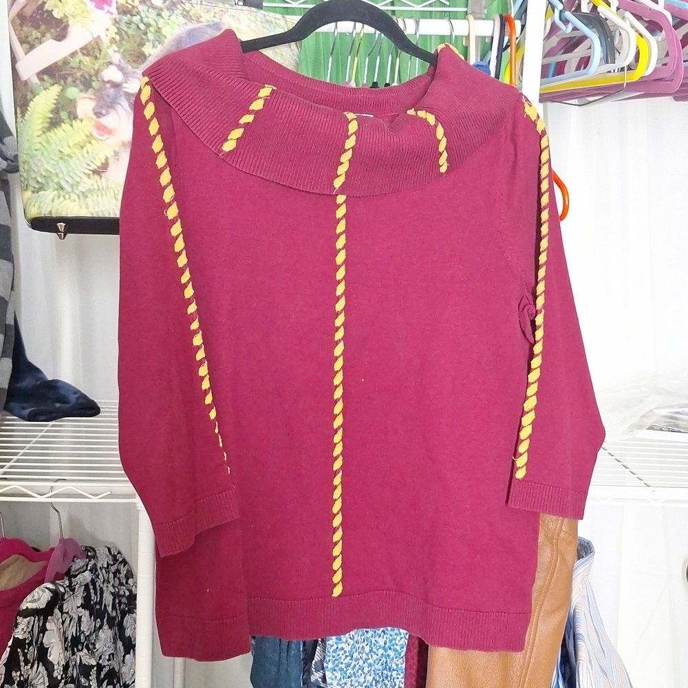 NYGARD COLLECTION DARK RED SWEATER SIZE LARGE 14-16
